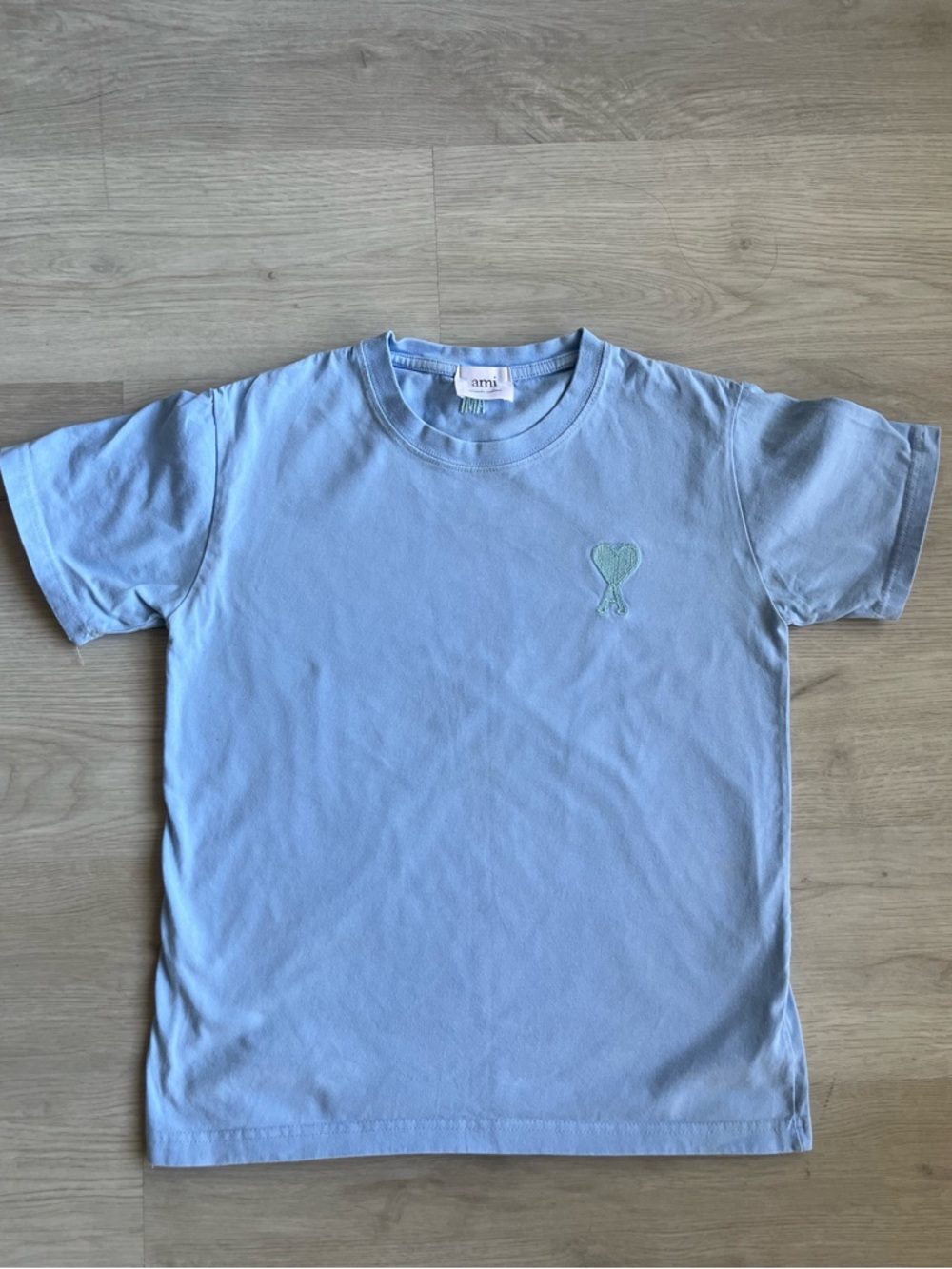 Ami Light Blue Tee with Heart Detail